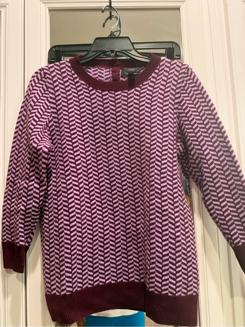 J.Crew Collection Italian Cashmere Herringbone Sweater Cabernet Lilac S